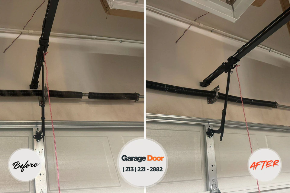 Before and after: garage door spring repair La Paloma, TX
